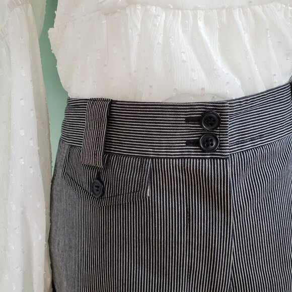 2 Pc JESSICA Cotton Bermuda Shorts Pedal Pusher Pinstripe Suit - Picture 6 of 10